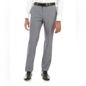 Madison Mens Gray Dress Pants 36x34 Flat Front Slacks Career Office